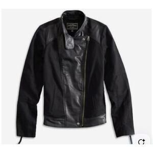 Lucky Brand Leather trimmed moto jacket Small
